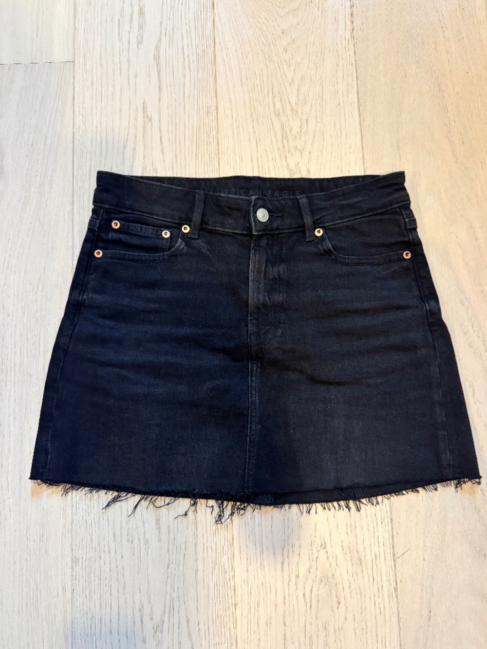 American Eagle high-waisted black denim skirt